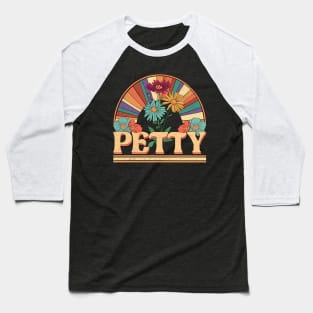 Petty Flowers Name Personalized Gifts Retro Style Baseball T-Shirt